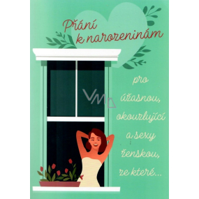 Albi Playful Envelope Birthday Card Miss Contemplating in the Window Sex Bomb 14,8 x 21 cm
