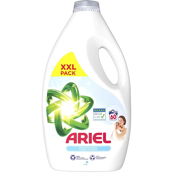 Ariel Sensitive Skin liquid laundry gel for delicate and children's clothes 60 doses 3 l