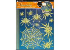 Glow-in-the-dark wall sticker Spiders 32 x 31 cm