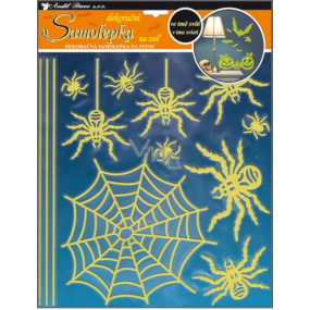 Glow-in-the-dark wall sticker Spiders 32 x 31 cm