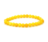 Aventurine yellow bracelet elastic natural stone, ball 6 mm / 16 - 17 cm, lucky stone