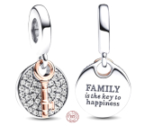 Charm Sterling silver 925 Moving to Mom's Heart 2in1, family bracelet pendant