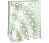Ditipo Gift Paper Bag 32.4 x 10.2 x 45.5 cm White, Four-leaf Clovers