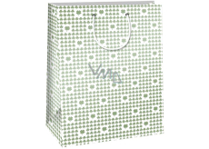 Ditipo Gift Paper Bag 32.4 x 10.2 x 45.5 cm White, Four-leaf Clovers