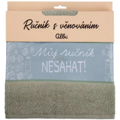 Albi Gift towel - My towel, don't touch! green 50 x 90 cm