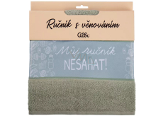 Albi Gift towel - My towel, don't touch! green 50 x 90 cm