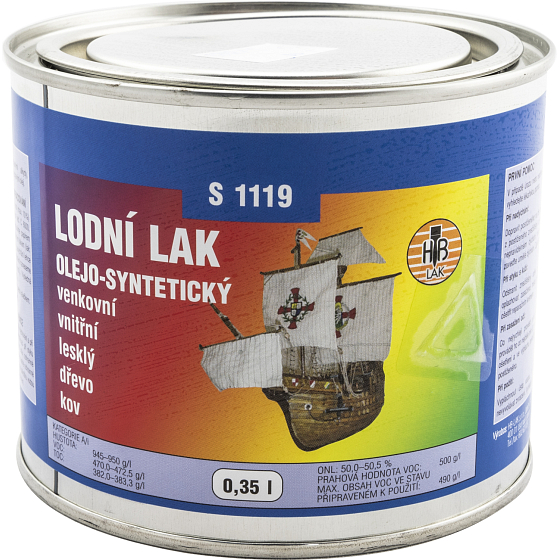 HB-Lak S1119, marine varnish, transparent varnish for boats, 350 ml