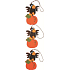 Halloween raven on a wooden pumpkin for hanging 10 cm 3 pieces in a bag