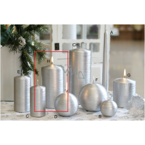 Lima Alfa candle silver cylinder 80 x 150 mm 1 piece