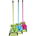 Spokar Cleaning kit brush + scoop + broom + metal stick 120 cm various colors 1 set