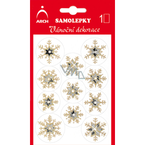 Arch Holographic decorative Christmas stickers with glitter 708-GG silver-gold 8,5 x 12,5 cm