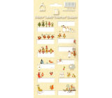Arch Christmas labels stickers Animals yellow arch 12 labels