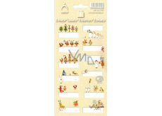 Arch Christmas labels stickers Animals yellow arch 12 labels