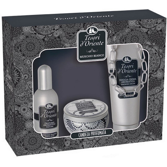 Tesori d Oriente Muschio Bianco eau de toilette 100 ml + shower gel 250 ml + oriental candle 109 g, for women gift set