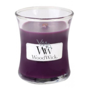 WoodWick Spiced Blackberry - Spicy blackberry scented candle with wooden wick and lid glass small 85 g