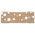 Jute ribbon with white circles width 6 cm, 2 m