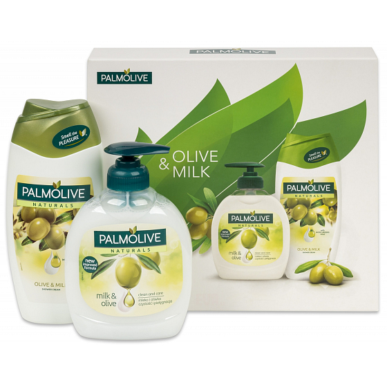 Palmolive Naturals Olive Milk liquid soap 300 ml + 250 ml shower gel, cosmetic set