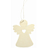 Wooden hanging angel white 8 cm