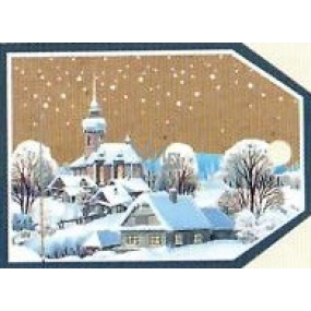 Nekupto Christmas gift cards Snowy church and houses 5.5 x 7.5 cm 6 pieces