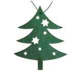 Wooden hanging tree green 10 cm