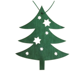 Wooden hanging tree green 10 cm