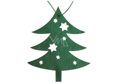 Tree wooden hanging green 10 cm