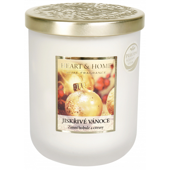 Heart & Home Sparkling Christmas Soy scented candle big burns up to 70 hours 340 g