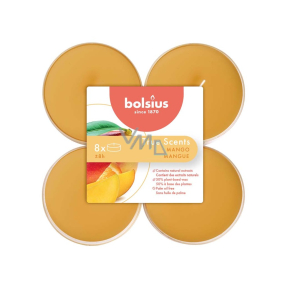 Bolsius Aromatic 2.0 Mango - Mango maxi scented tea lights 8 pieces, burning time 8 hours