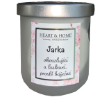 Heart & Home Fresh linen soy scented candle with Jarka's name 110 g