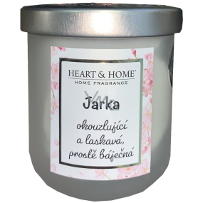 Heart & Home Fresh linen soy scented candle with Jarka's name 110 g