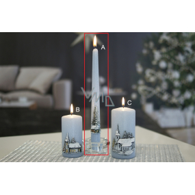 Lima Relief metal candle cone frosty blue 22 x 250 mm 1 piece