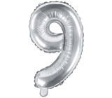 Ditipo Inflatable foil balloon number 9 silver 35 cm 1 piece