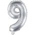 Ditipo Inflatable foil balloon number 9 silver 35 cm 1 piece