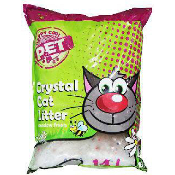 Silica Happy Cool Pet Meadow Fresh Silica Cat Litter with Scent, 14 l
