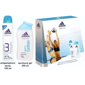 Adidas Action 3 Fresh antiperspirant deodorant spray 150 ml + Soft Cotton shower gel 250 ml for women gift set