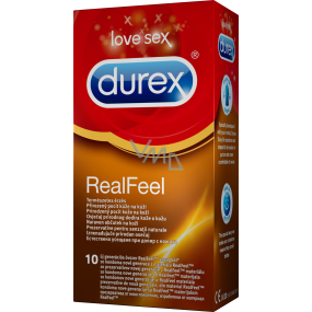 Durex Real Feel condom for the natural feeling of skin on skin nominal width: 56 mm non-latex even for allergy sufferers 10 pieces