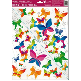 Window foil without glue corner brightly colored butterflies No.4. 42 x 30 cm