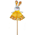 Bunny made of fabric yellow skirt recess 10 cm + skewers
