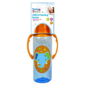 First Steps Jungle 0+ baby bottle with Elephant grips 250 ml