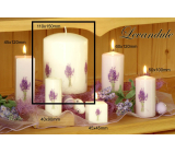 Lima Flower Lavender Scented Candle White with Lavender Print Cylinder 110 x 150 mm 1 piece
