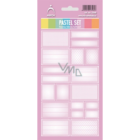 Arch Household Stickers Pastel Set Pink 12 labels