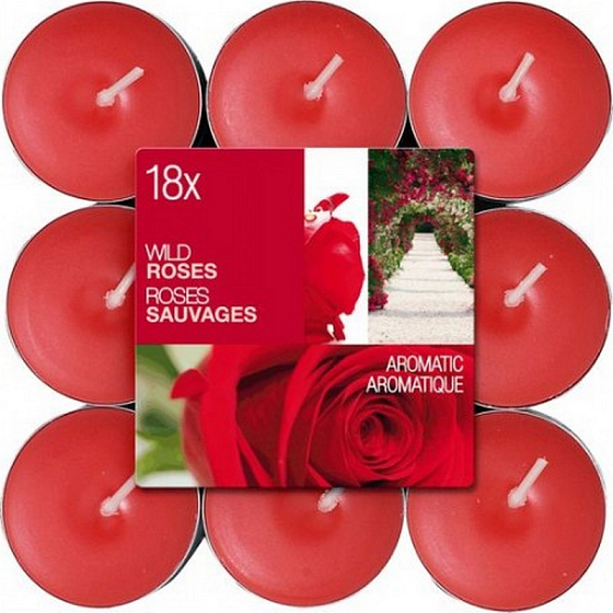 Bolsius Aromatic Wild Rose 18 pieces, burning time 4 hours