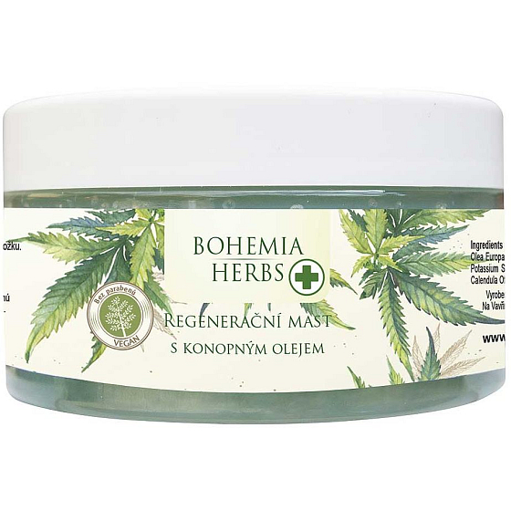Bohemia Gifts Cannabis Hemp Oil Regenerating Ointment for Dry and Cracked Skin 100 ml