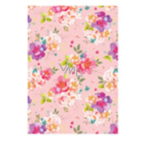 Ditipo Gift wrapping paper 70 x 200 cm Pink with flowers