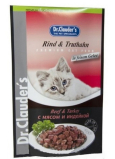 Dr. Clauders Beef and turkey in sauce complete food with pieces of meat for cats pocket 100 g