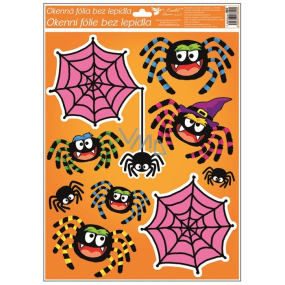 Glue-free window foil with glitter Halloween spider web 42 x 30 cm