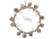 White Wreath with Stringes and Stars 19 cm 1827 5792