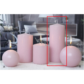 Lima Ice pastel candle pink cylinder 80 x 200 mm 1 piece