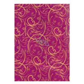 Ditipo Gift wrapping paper 70 x 200 cm Christmas Luxury - purple gold ornaments