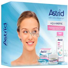 Astrid Aqua Biotic day and night cream for dry and sensitive skin 50 ml + Soft Skin 3 in 1 micellar water 400 ml, cosmetic set